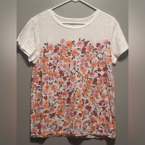 Woman’s Loft 100% Cotton T-Shirt w/ Floral Design  Size Large